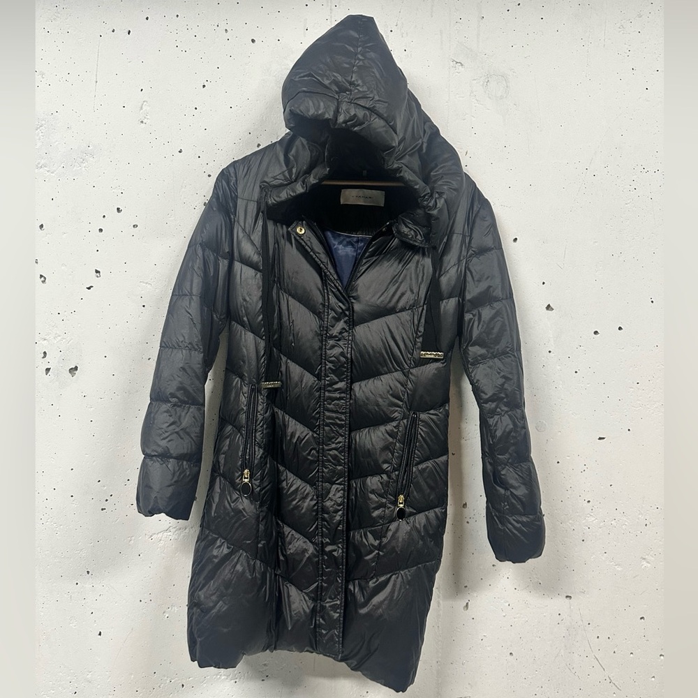 Tahari Womens Puffer Hooded Winter Jacket